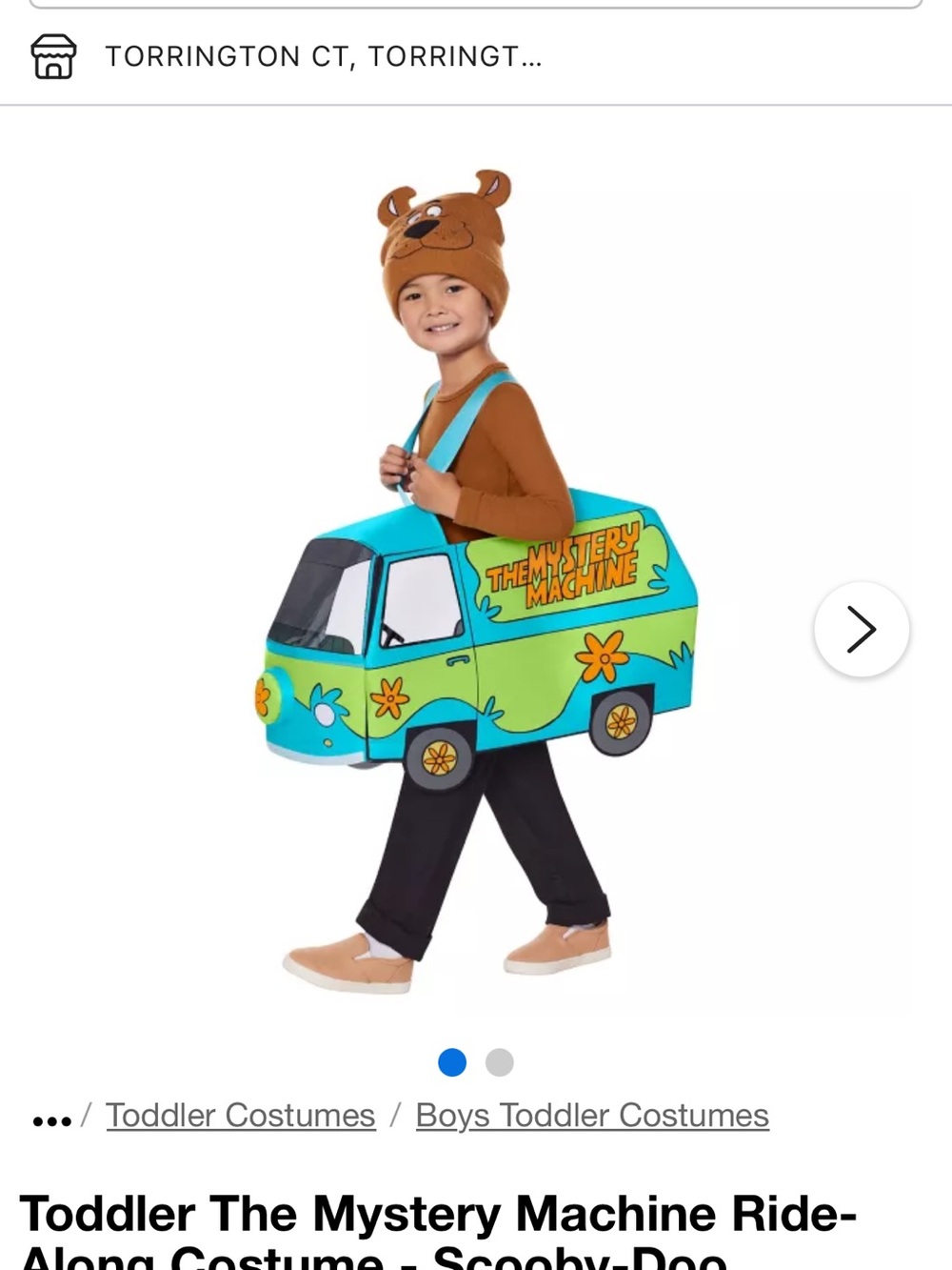 Scooby-Doo Toddler Mystery Machine Ride-Along Costume - Blue & Green